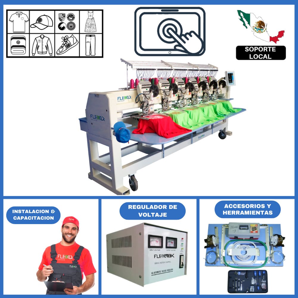 UNIFORM1206 Industrial Embroidery Machine - 12 Colors, 1,200 RPM, Full Pack